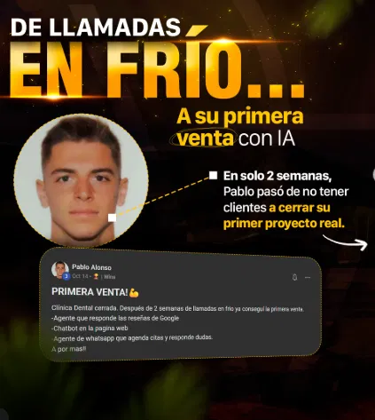 Pablo — De llamadas en frío a primera venta con IA en 2 semanas
