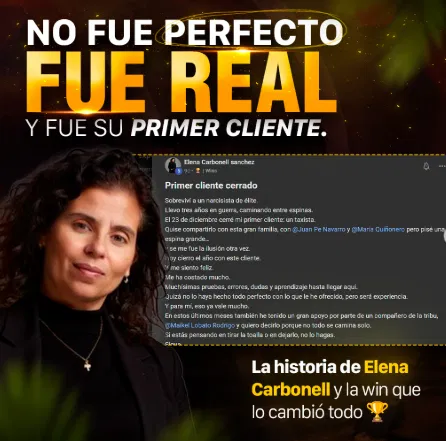 Elena — Su primer cliente cerrado